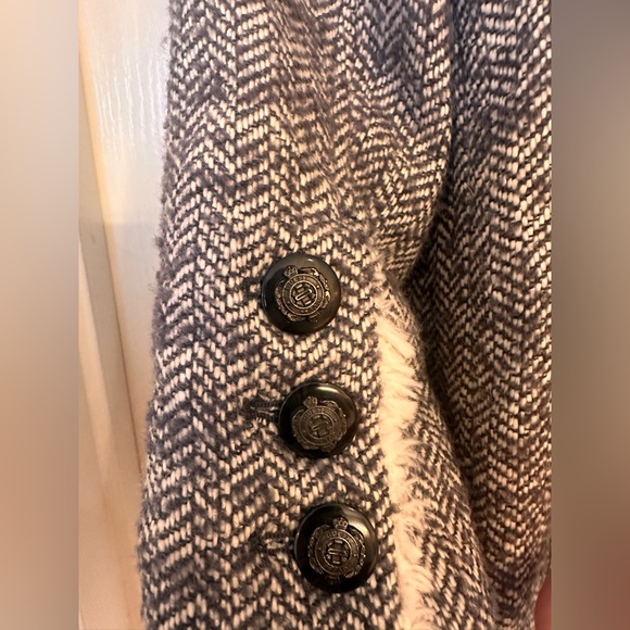 Guess Herringbone Sherpa Pea Coat Small - Picture 7 of 7